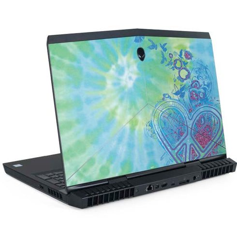 Liquid Blue Tie Dye Peace Heart Dell Alienware Skin